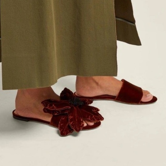 ROCHAS velvet flower slides - Picture 3 of 9